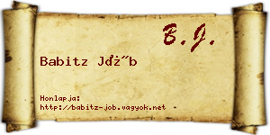 Babitz Jób névjegykártya